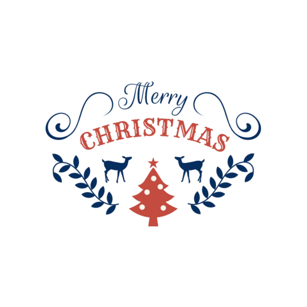 Merry christmas typography png