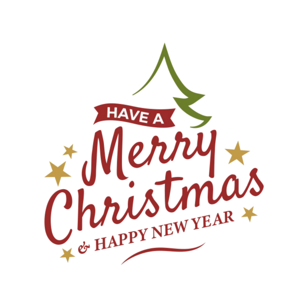 Merry christmas typography png