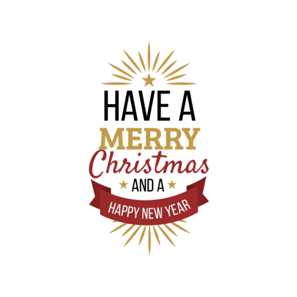 Merry christmas typography png