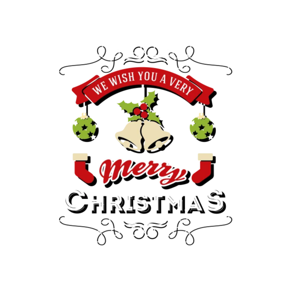 god jul typografi png