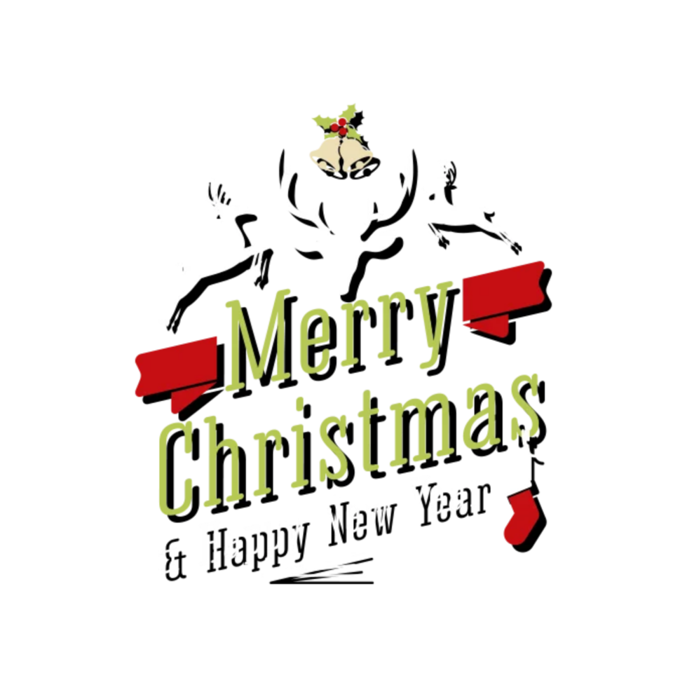 Merry christmas typography png