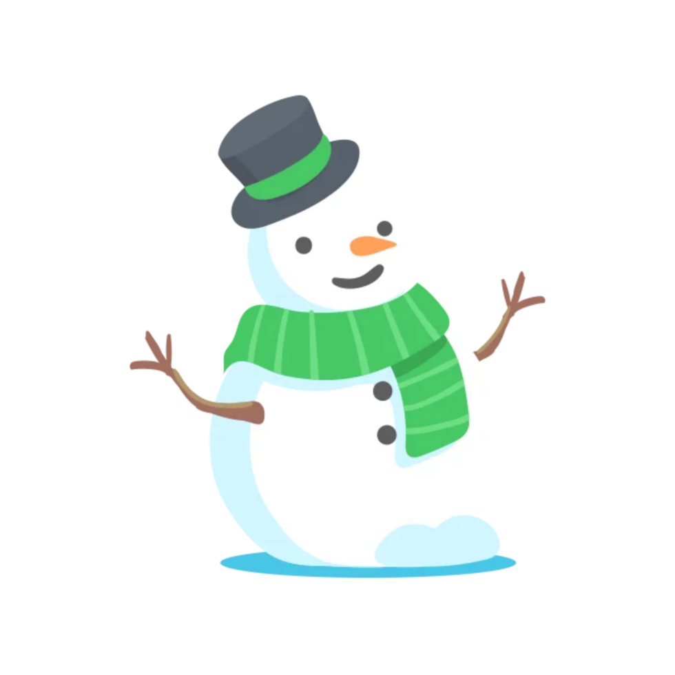 Merry christmas snowman cartoon png