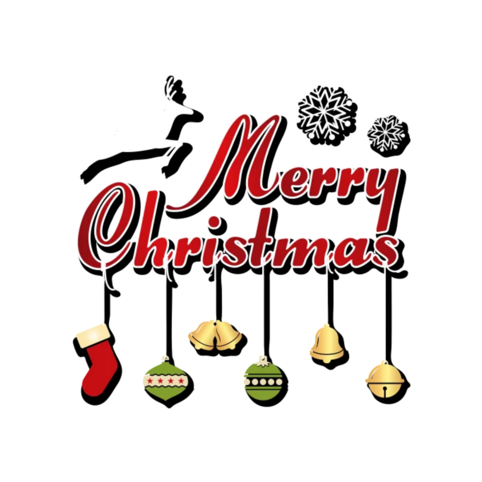 Merry christmas typography png