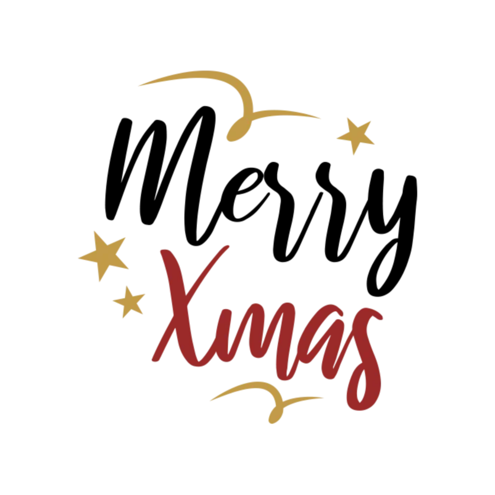 Merry christmas typography png