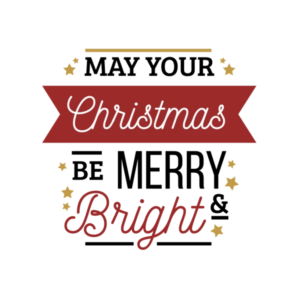 Merry christmas typography png