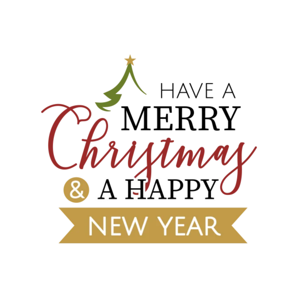 Merry christmas typography png