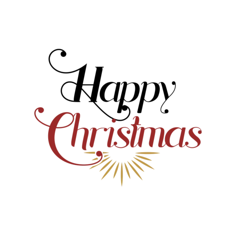 Merry christmas typography png