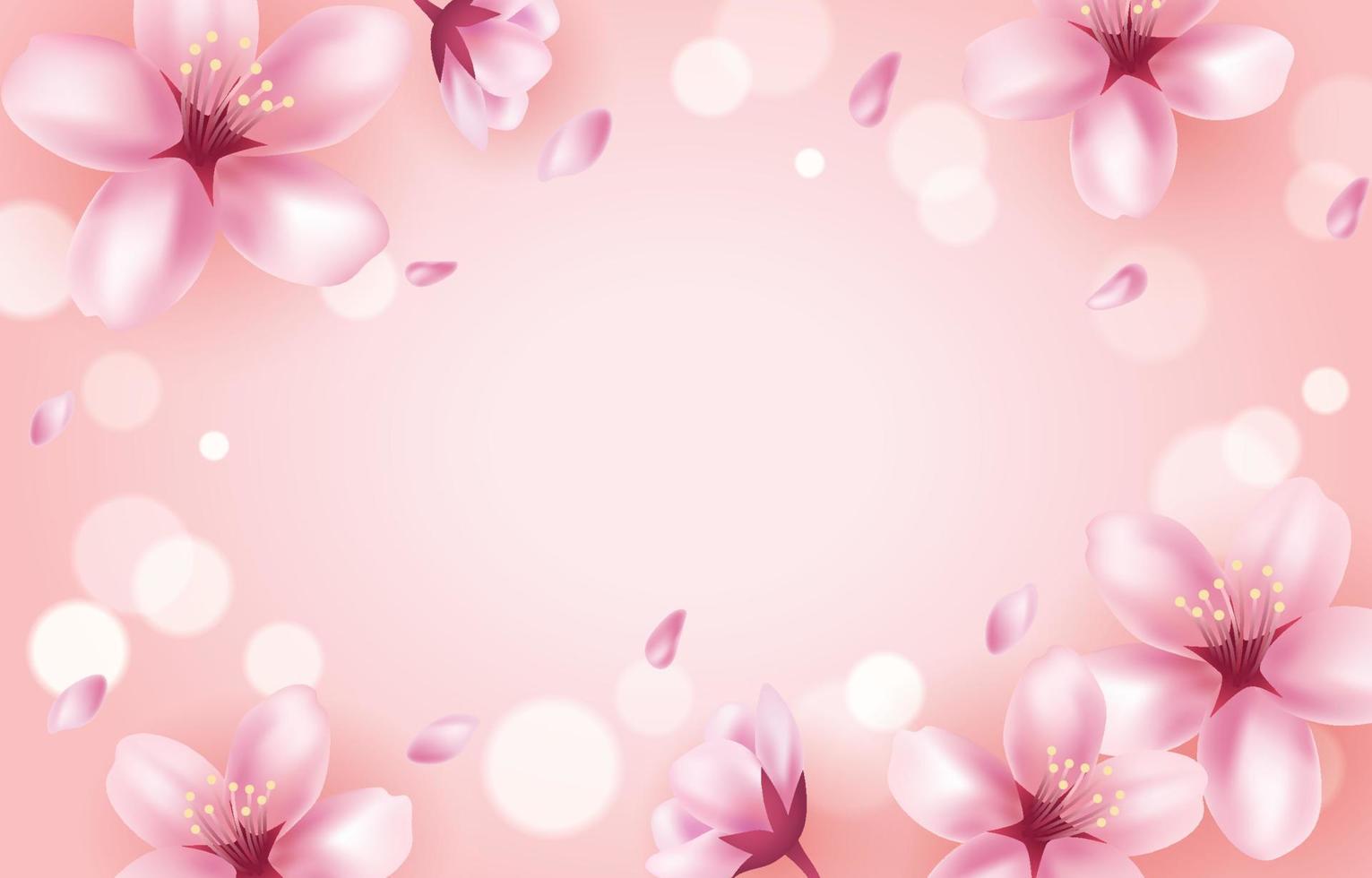 fondo de flor de durazno sakura vector