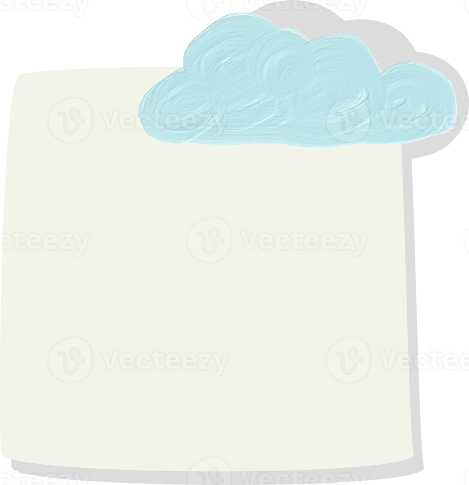 cute oil paint kid style draw on white notepad paper png