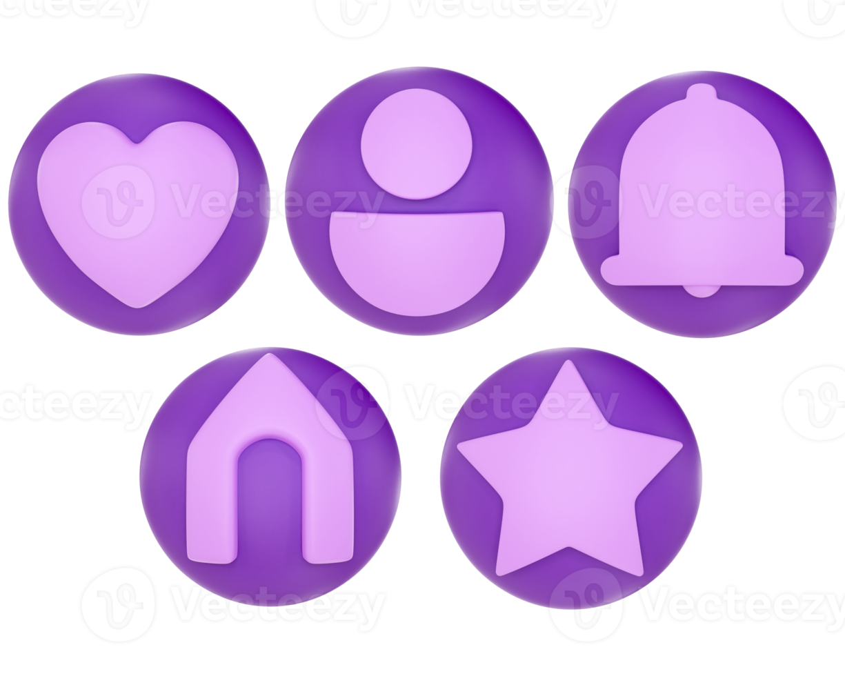 UX UI 3D icon set 3D illustration png