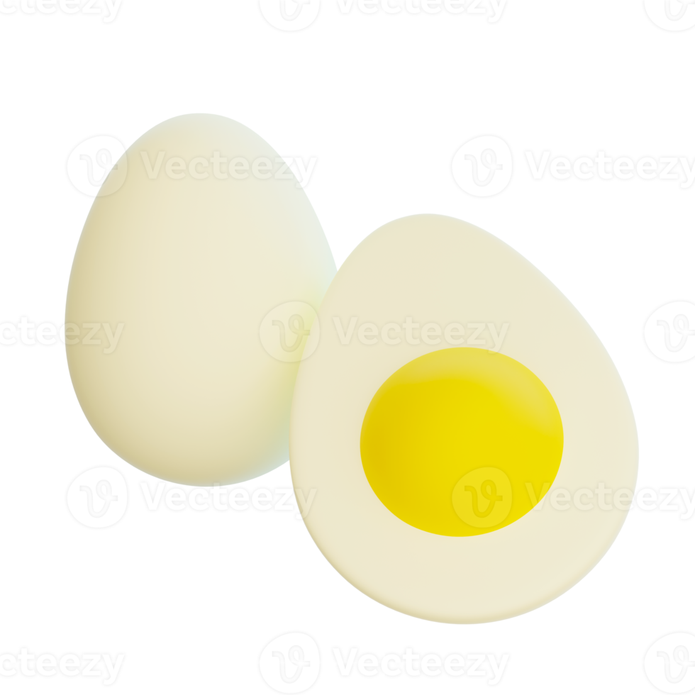 Hard boiled Eggs for breakfast 3D isolated illustration on a transparent  background . 3D Rendering 31697241 PNG