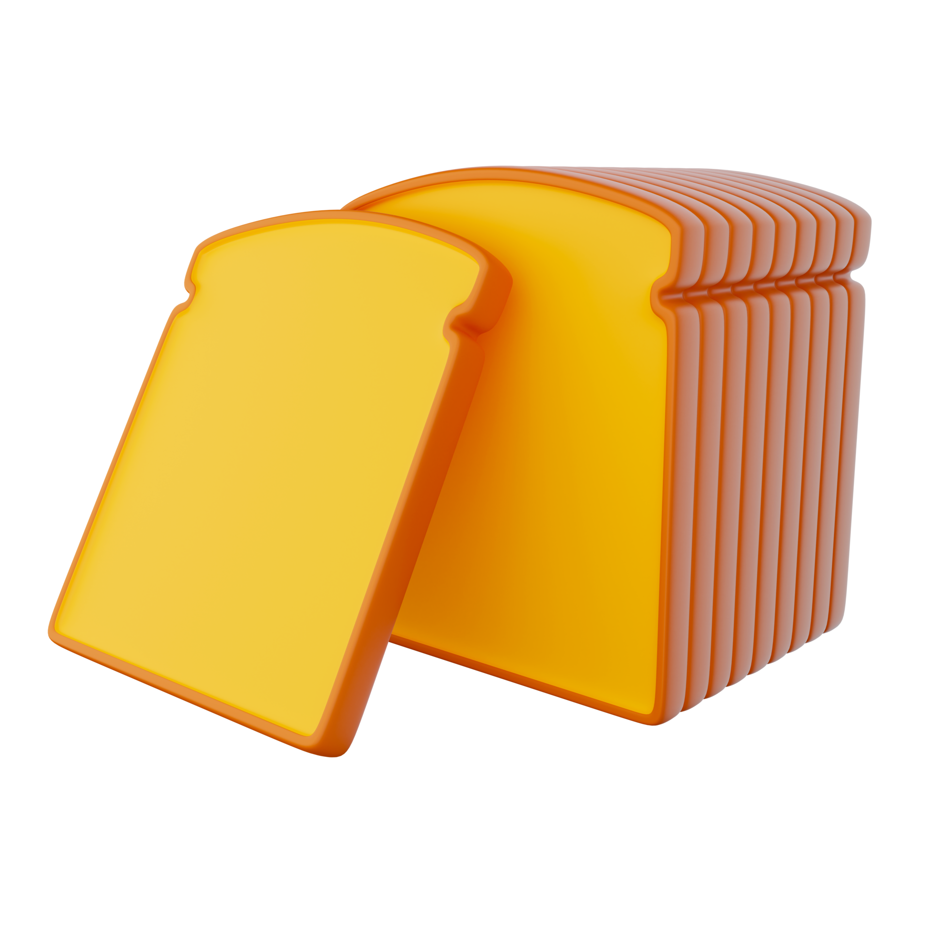 Sliced toast bread 3D illustration 15723633 PNG