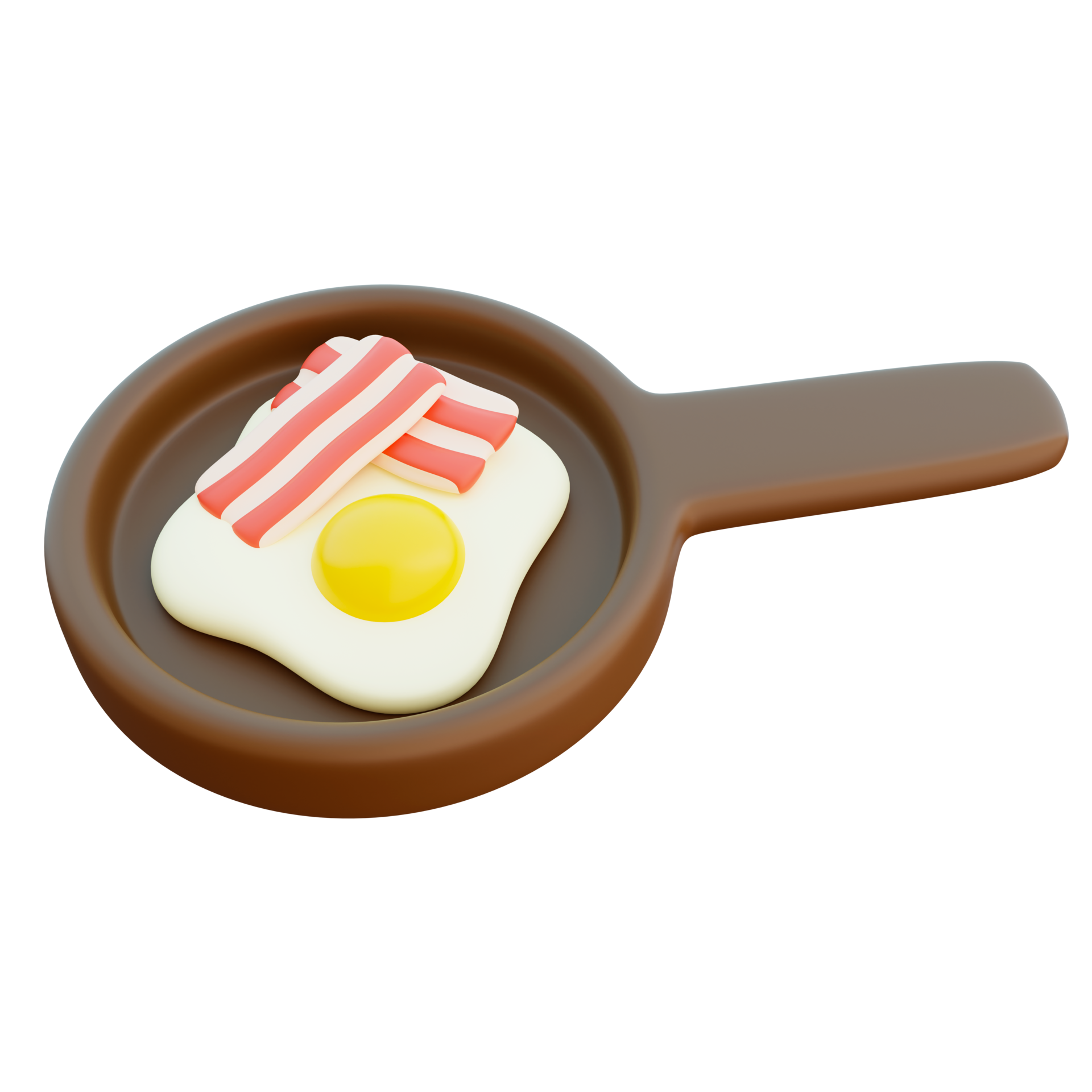 Free Bacon and eggs in a frying pan 3D illustration 15723636 PNG with