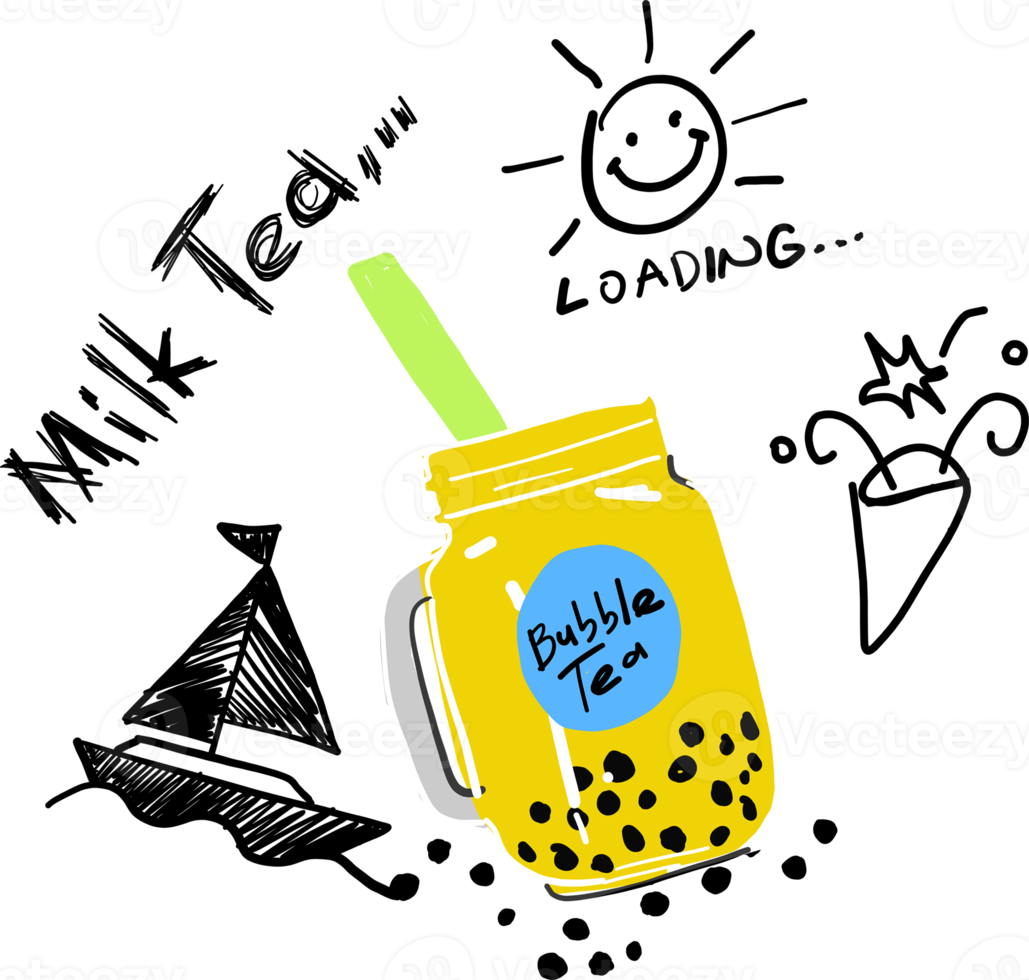 Bubble milk tea, Pearl milk tea. png. png