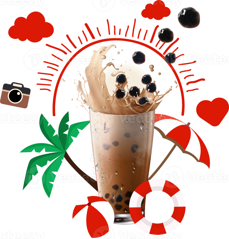 Bubble milk tea, Pearl milk tea. png. png