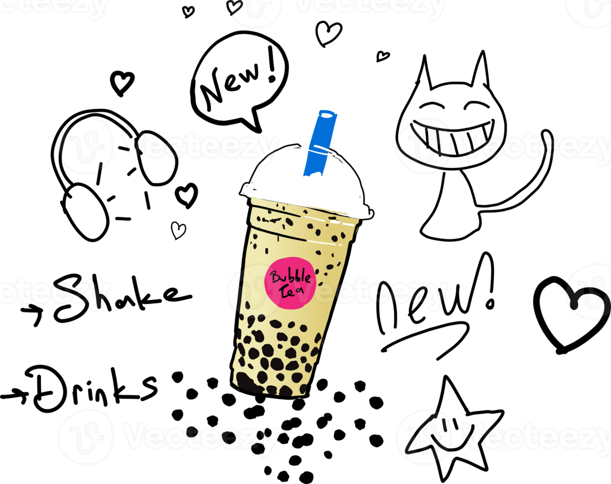 Bubble milk tea, Pearl milk tea. png. png