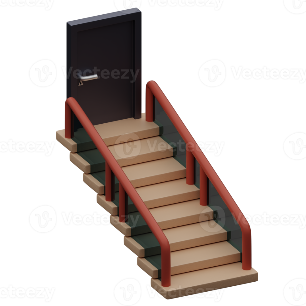 3d rendered stairs and doors perfect for design project png