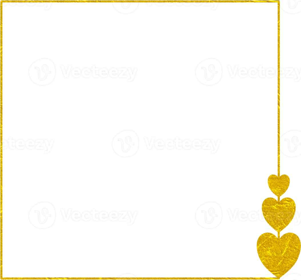 Golden Frame With Heart png