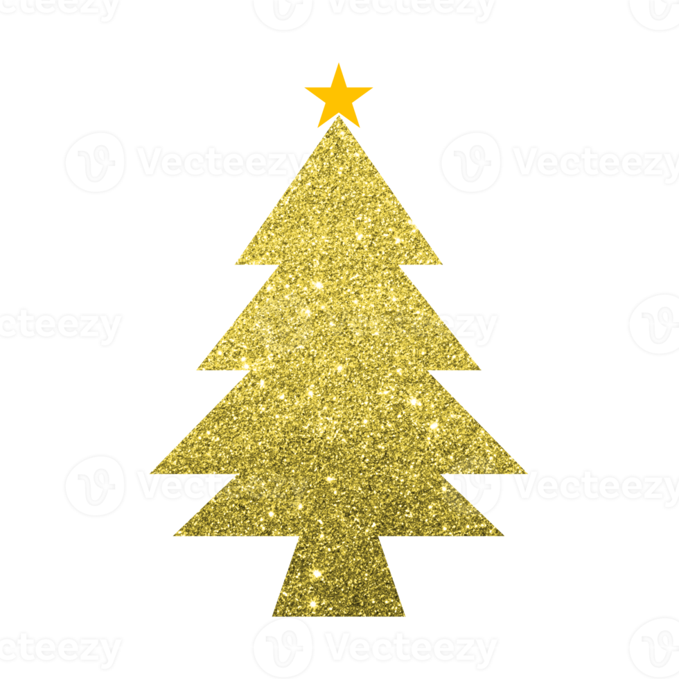 Gold Glitter Christmas Tree png