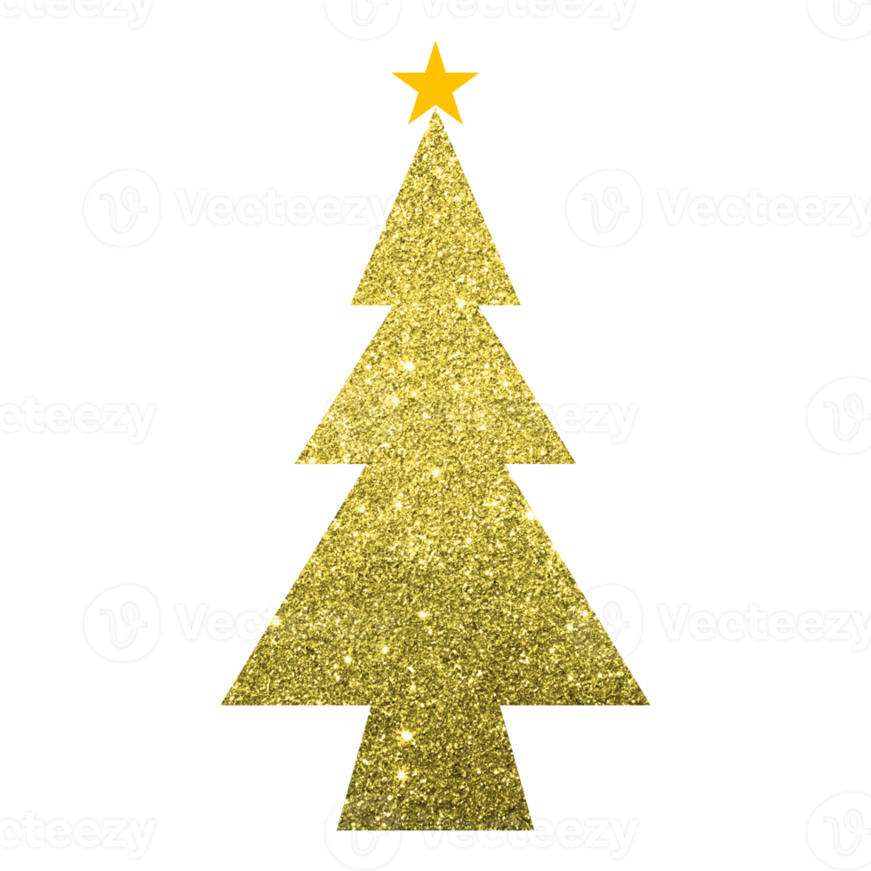 Gold Glitter Christmas Tree png