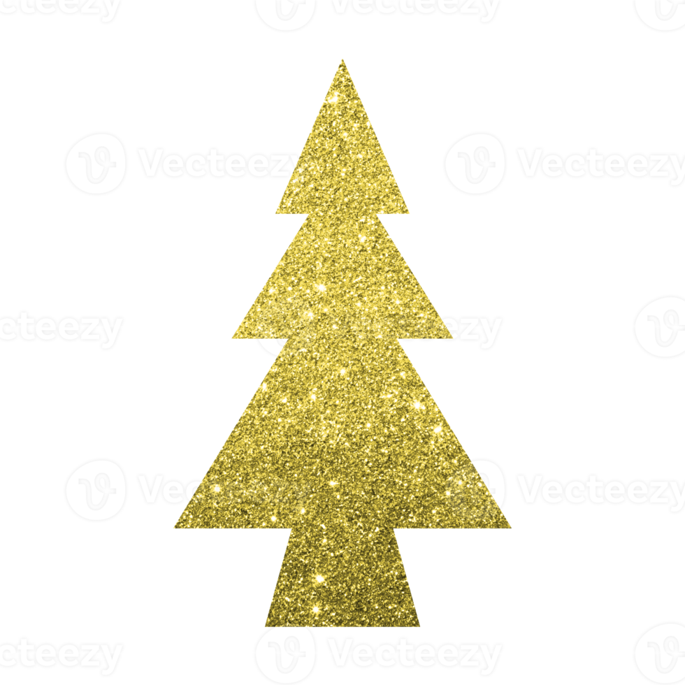 Gold Glitter Christmas Tree png