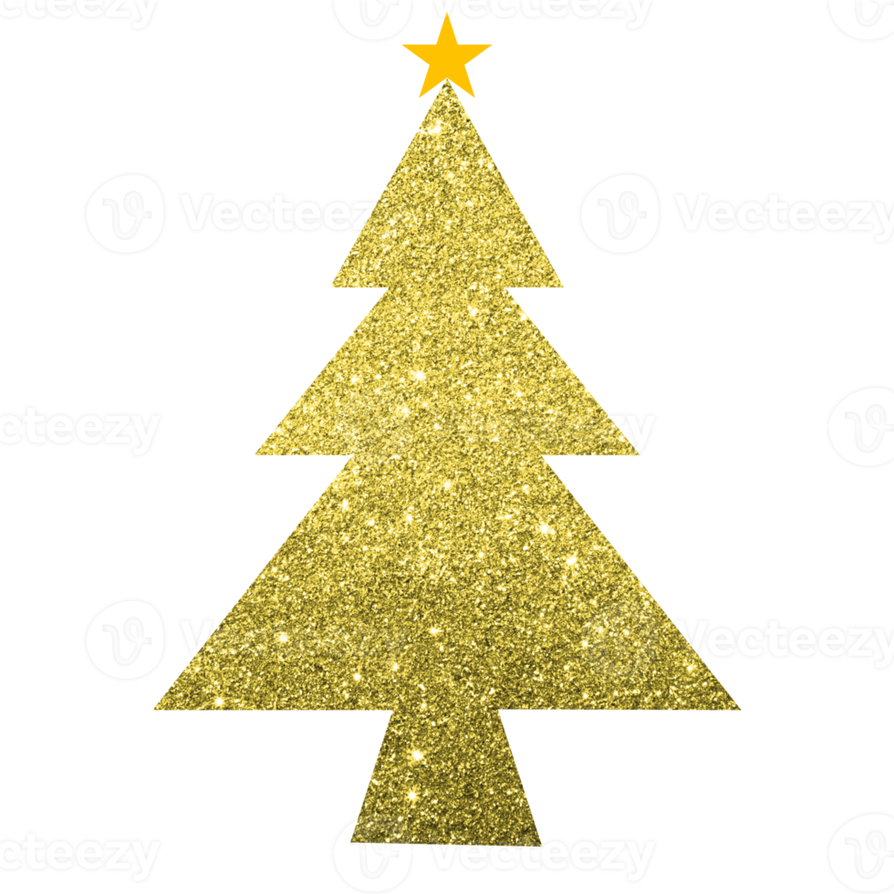 Gold Glitter Christmas Tree png