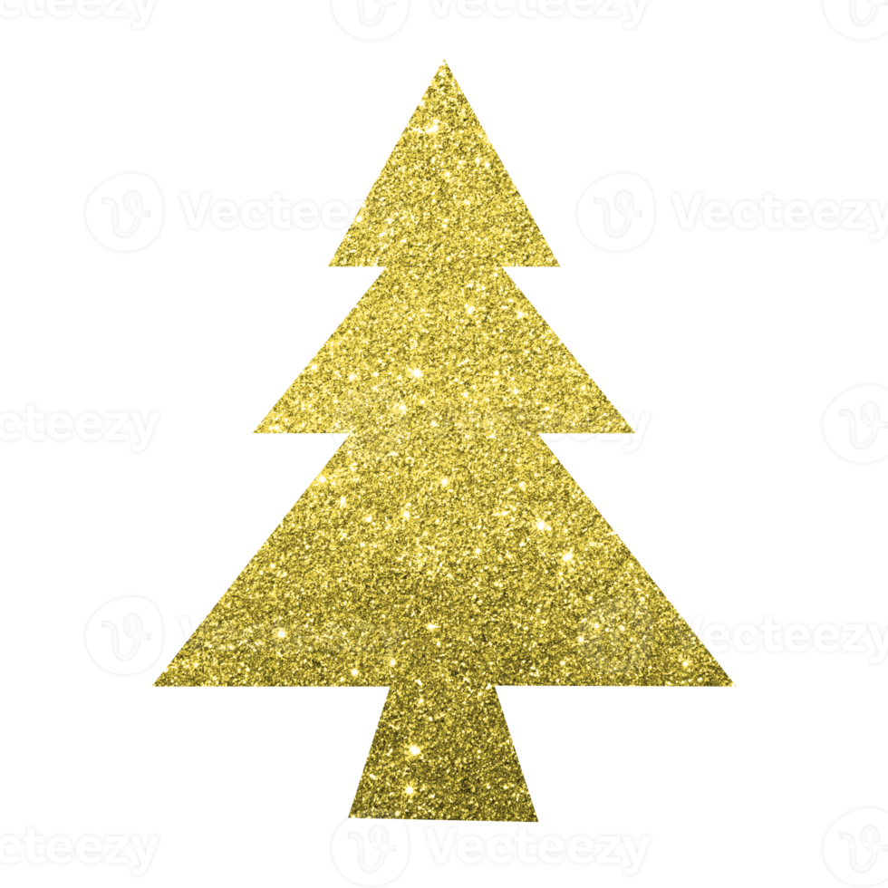 Gold Glitter Christmas Tree png