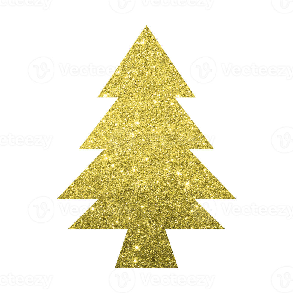 Gold Glitter Christmas Tree png