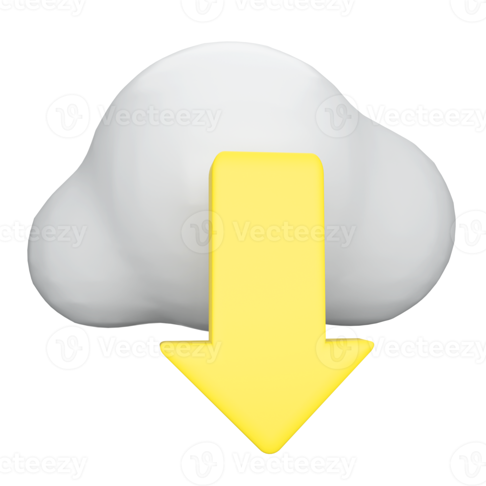 Download Cloud. 3D media rendering. png