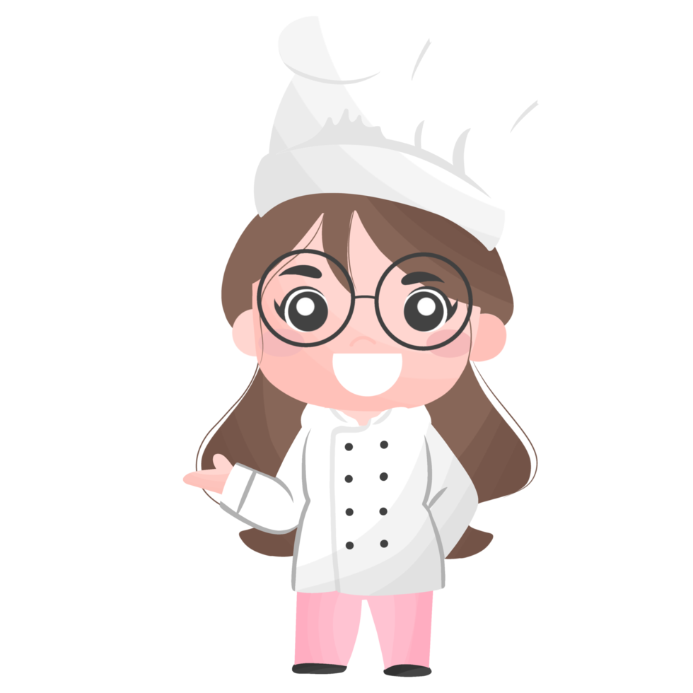 Free linda chica cocinando, mujer cocinera restaurante show hant para  invitar en traje de chef 15723924 PNG with Transparent Background