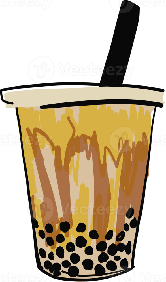 thé au lait à bulles, thé au lait perlé. png. png