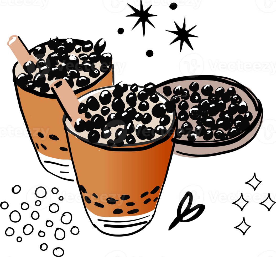 Bubble milk tea, Pearl milk tea. png. png