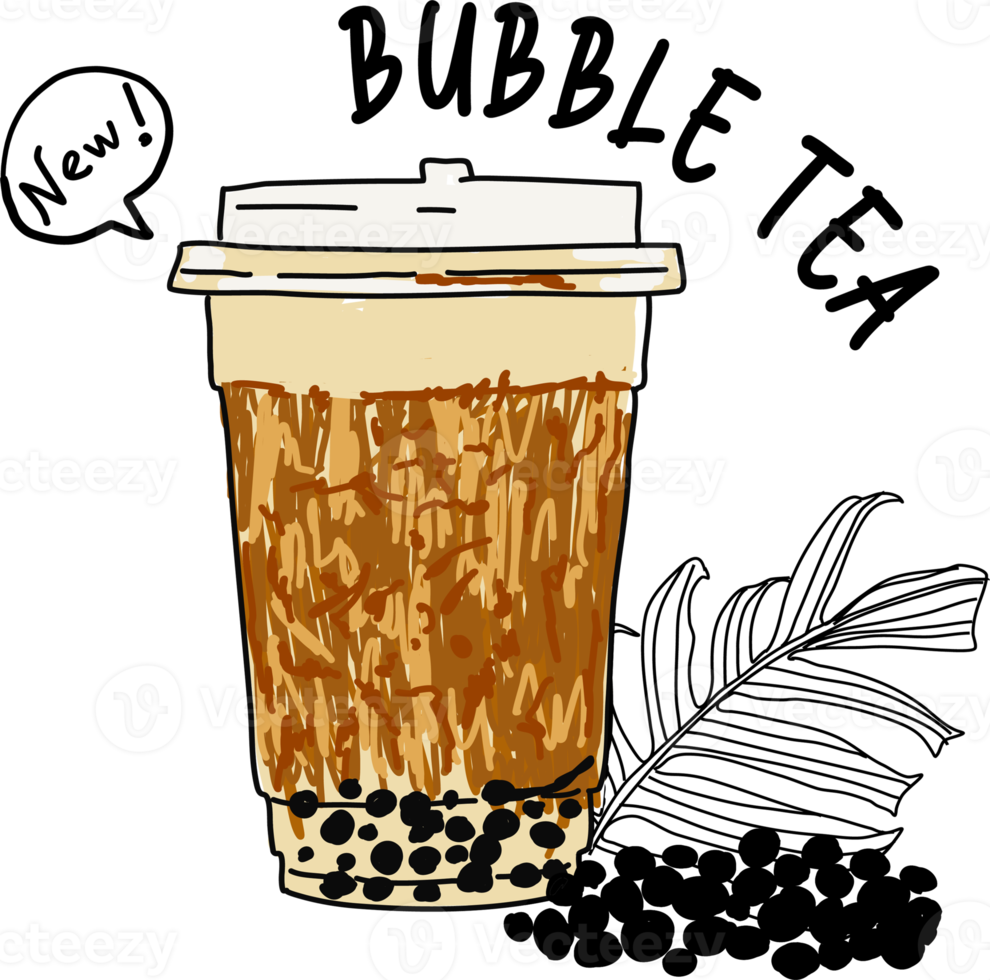 Bubble milk tea, Pearl milk tea. png. png