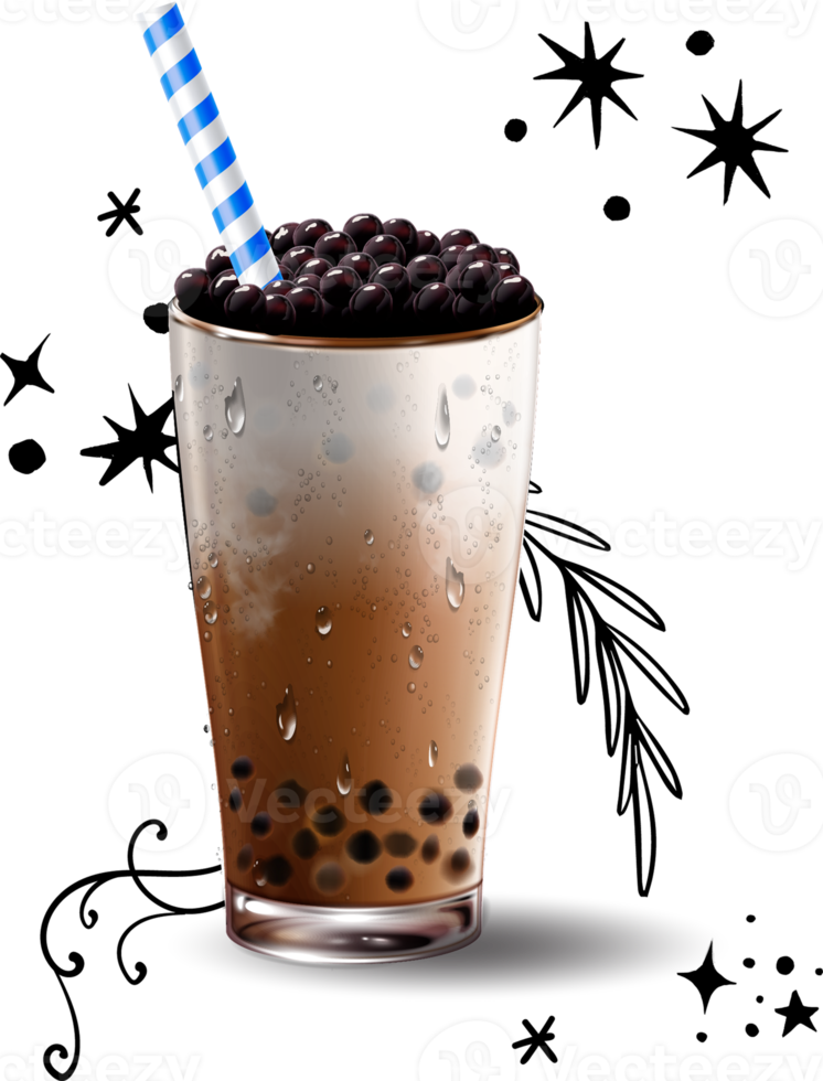 Bubble milk tea, Pearl milk tea. png. png