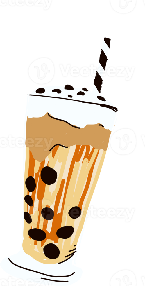 Bubble milk tea, Pearl milk tea. png. png