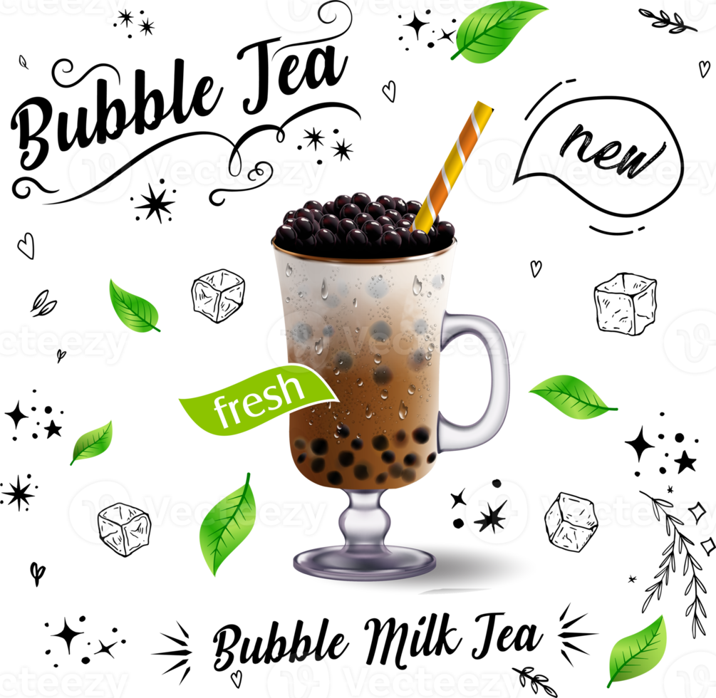 Bubble milk tea, Pearl milk tea. png. png