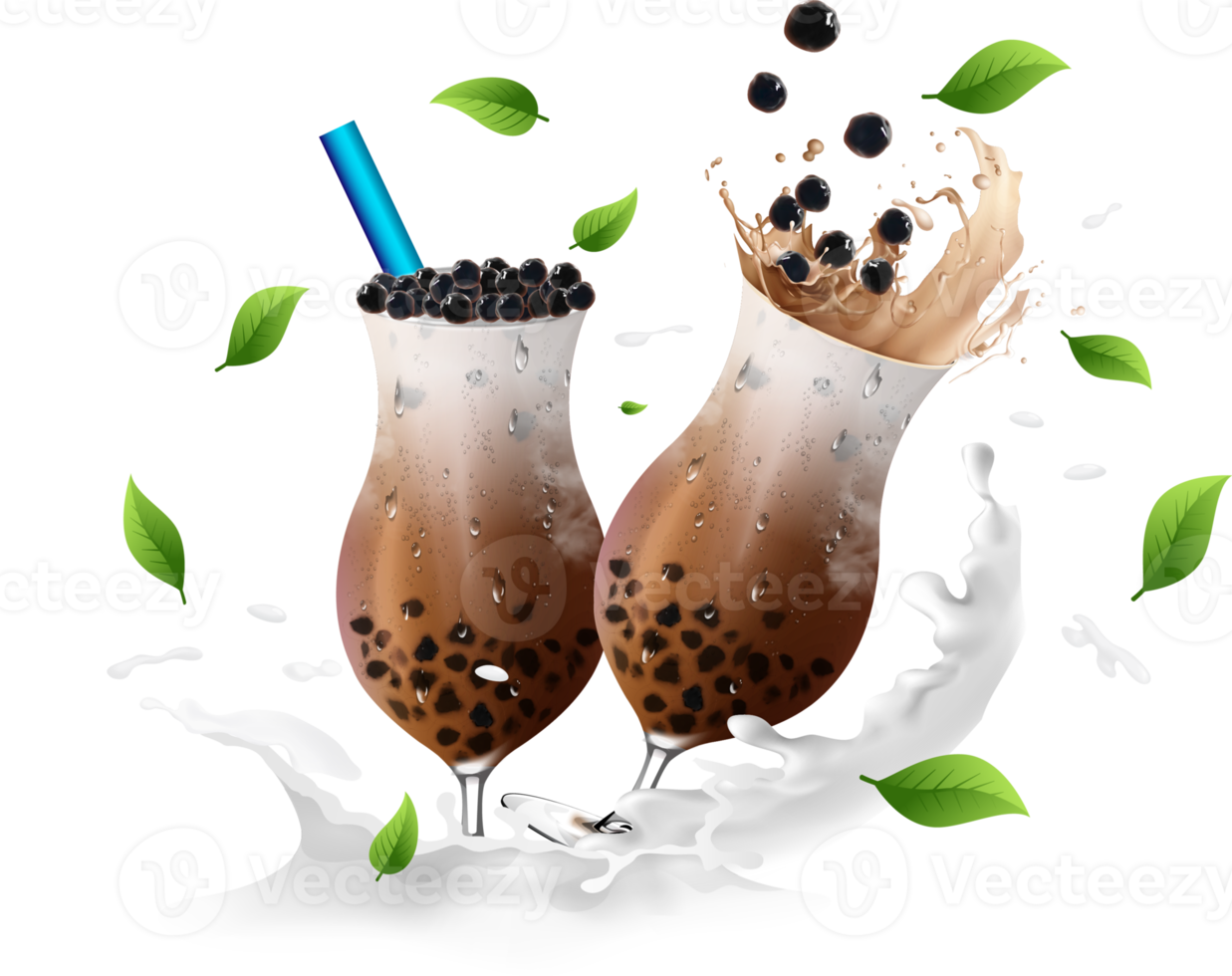 Bubble milk tea, Pearl milk tea. png. png