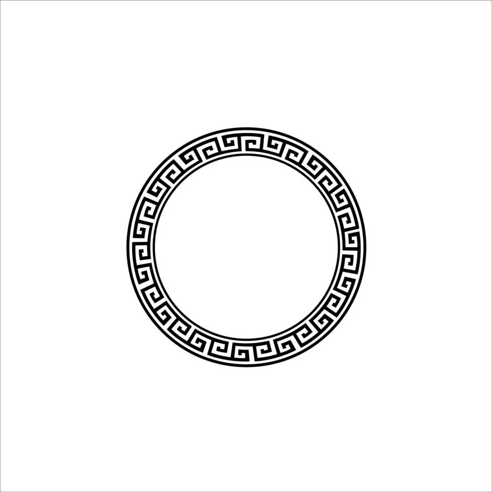 circle frame with unique pattern logo vector