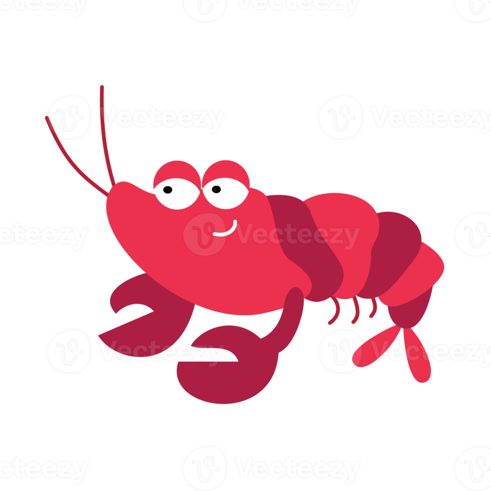 Cute lobster illustration for kids cartoon png