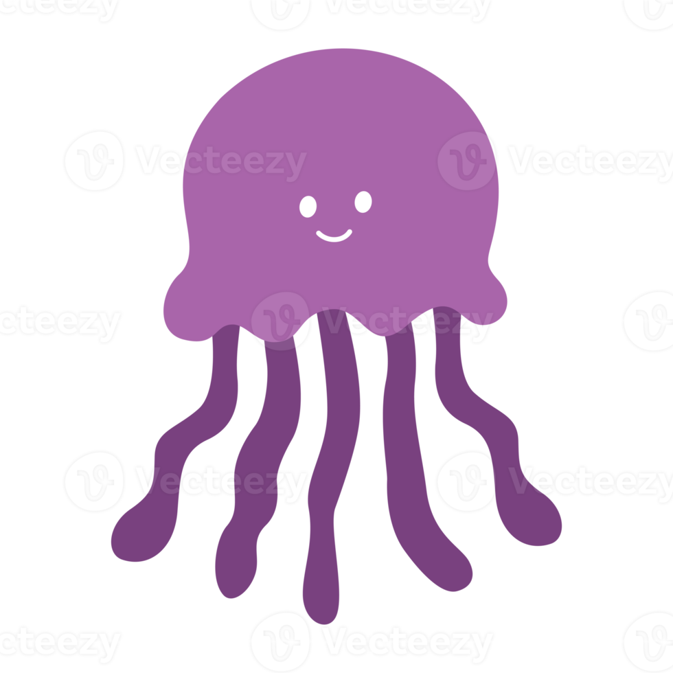 Cute jelly fish illustration for kids cartoon png