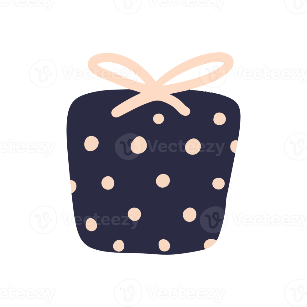 Cute Gift box with retro pattern png