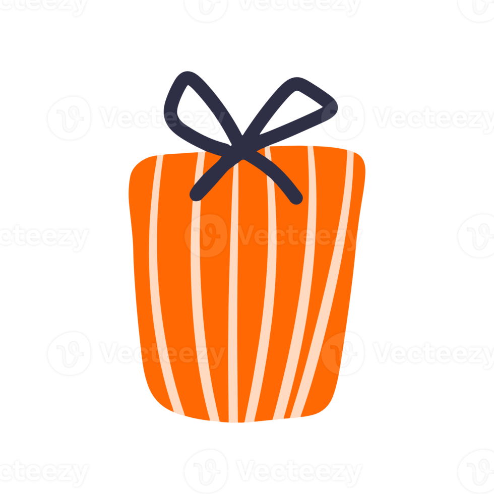 Cute Gift box with retro pattern png