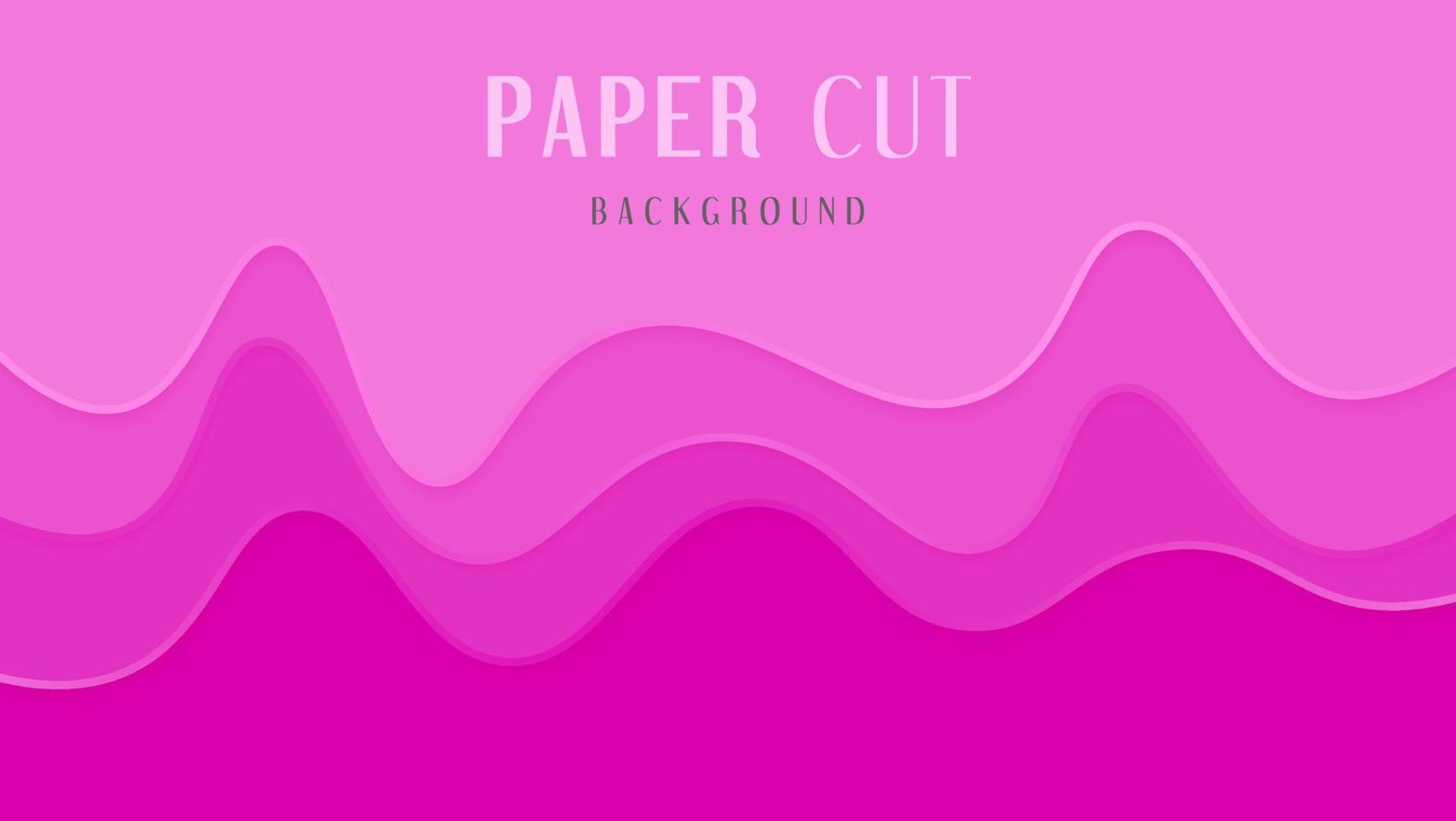 Abstract Waves Pink Papercut Style Design Background vector