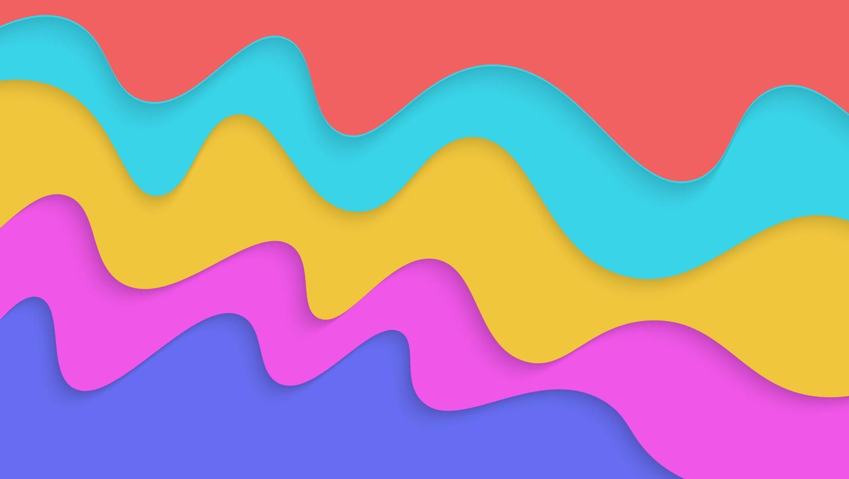 Modern Abstract Colorful Waves Shape Papercut Style Background vector