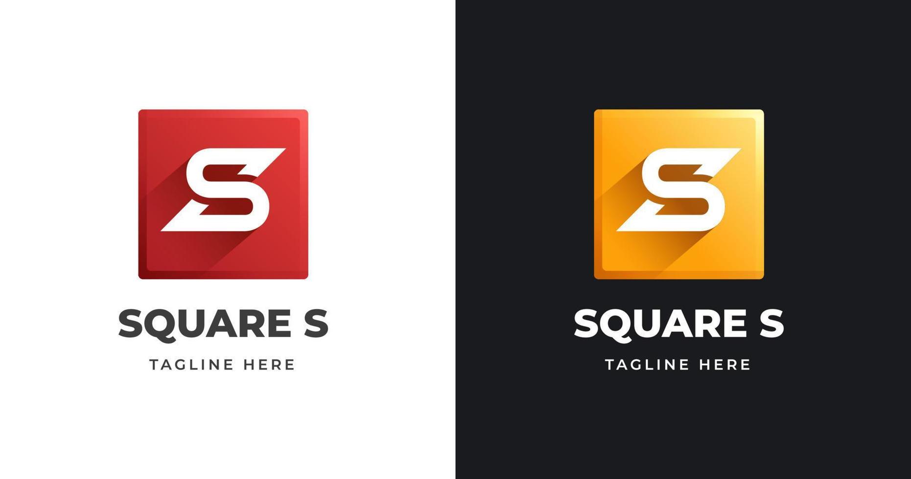 Letter S logo design template with square shape style vector