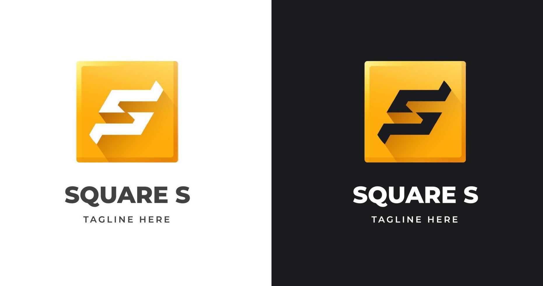 Letter S logo design template with square shape style vector