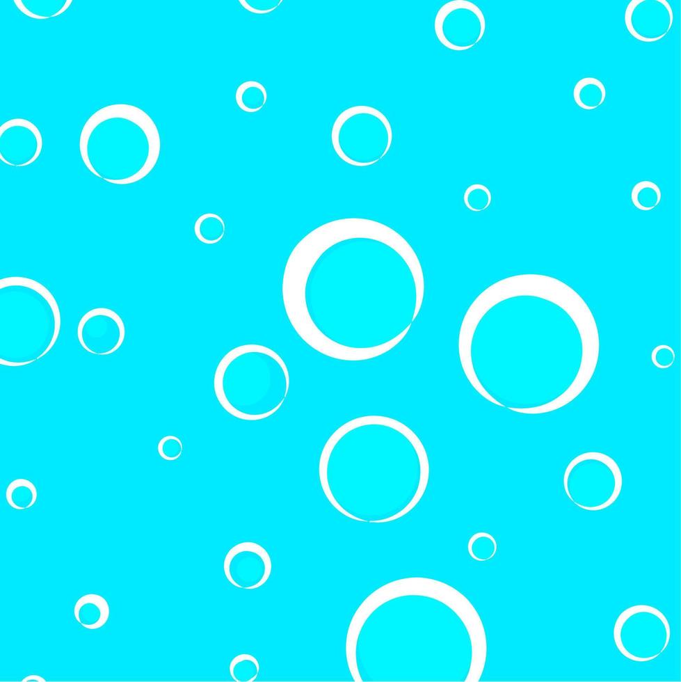 Shiny bubbles on a blue water background. Abstract illustration. vector