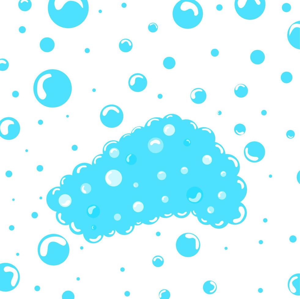 Floating foam bubbles on a white background. Abstract illustration. vector