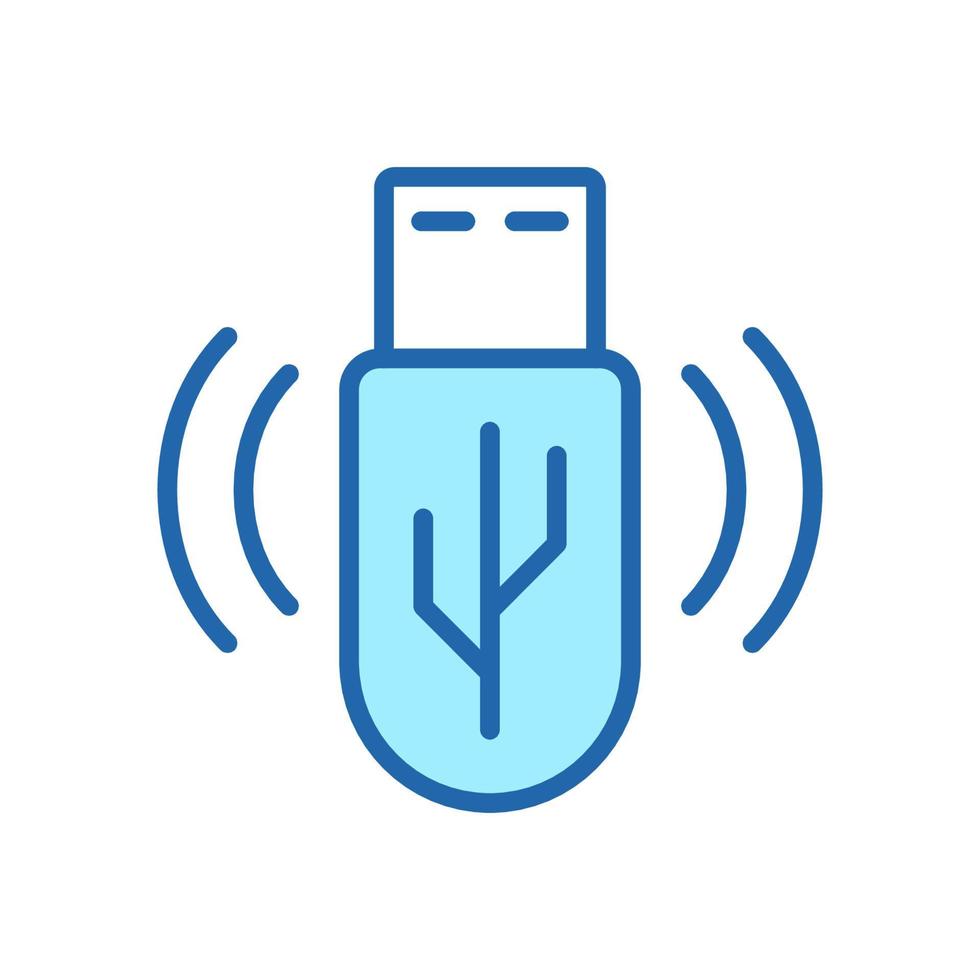 Portable Memory Stick Color Line Icon. USB Equipment Linear Pictogram. Data Storage, Flash Disk Outline Symbol. Electronic Hardware, Backup Memory Drive. Editable Stroke. Isolated Vector Illustration.