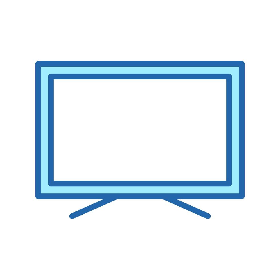 TV Set with Wide Monitor Line Icon. Television LED Display Color Pictogram. LCD Electronic Technology Monitor Outline Symbol. Smart TV Home Equipment. Editable Stroke. Isolated Vector Illustration.